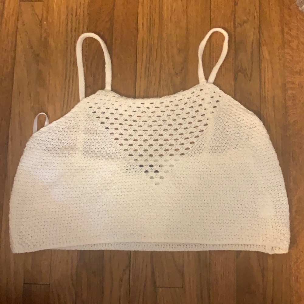Shein white crocheted tank top